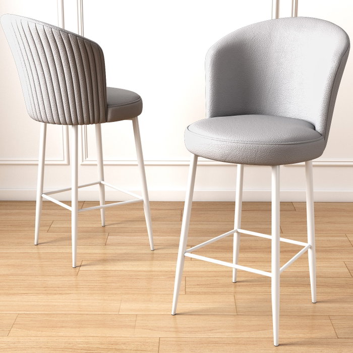 Hanah Home Uras Juego de 2 Taburetes de Bar Gris y Blanco Hanah Home Uras Juego de 2 Taburetes de Bar Gris y Blanco